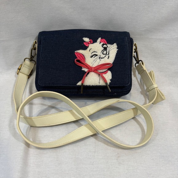 Disney Loungefly Marie Cat Denim Crossbody Bag Aristocats Paris Eiffel Tower - Picture 9 of 9